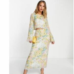 ASOS Multicolor Sequin Floral 2 Piece Set
